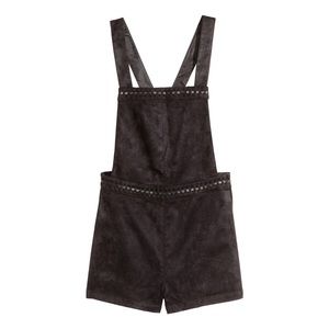 DIVIDED BY H&M Black Faux Suede Overalls